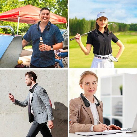 Portable Neck Fan, 360°Cooling Personal Fan, Hands Free Bladeless Fan, No Leaf - Picture 7 of 9